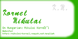 kornel mikulai business card